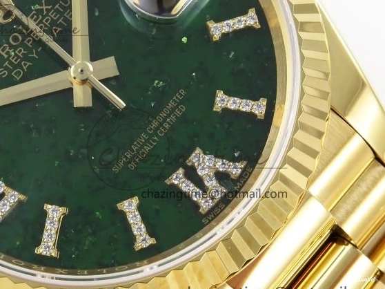 Dial 36 Green Edition YG Bracelet RAF YG Best on A2836 1:1 Date Stone Day Roman 0215